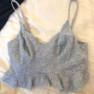 lace cropped tank top